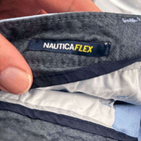 Nautica Shorts Mens 38W Sky Blue Flex Classic Fit Stretch Deck Flat Front Golf - Picture 5 of 6